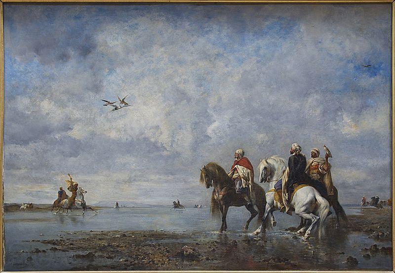 Eugene Fromentin Hunting heron, Algeria Spain oil painting art
